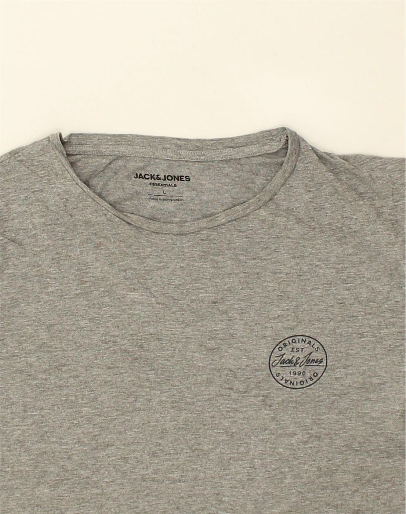 JACK & JONES Mens T-Shirt Top Large Grey Cotton | Vintage Jack & Jones | Thrift | Second-Hand Jack & Jones | Used Clothing | Messina Hembry 