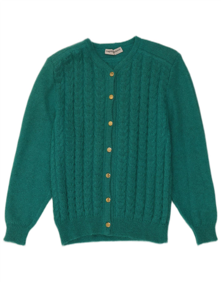 Vintage Womens Cardigan Sweater IT 44 Medium Green Mohair