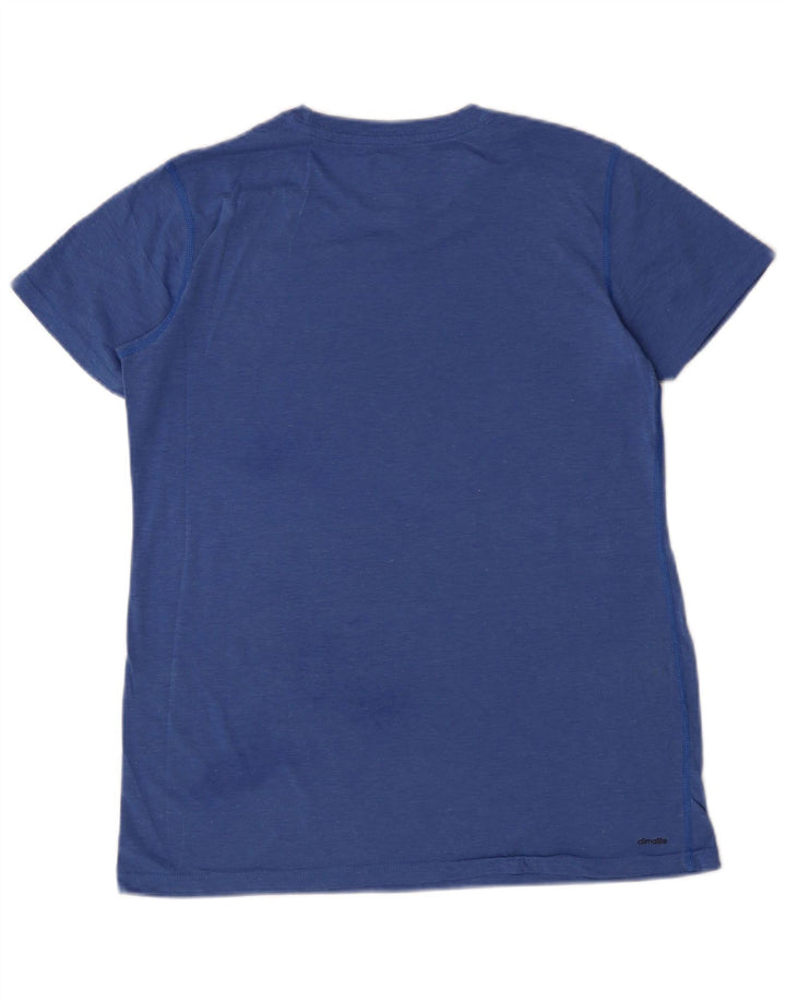Adidas Womens T-Shirt Top UK 12 Medium Blue Flecked Polyester