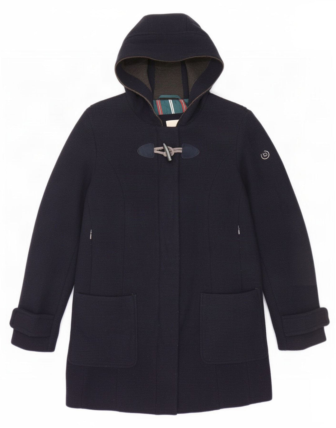 Bugatti Womens Hooded Windbreaker Coat EU 40 Medium Navy Blue Wool