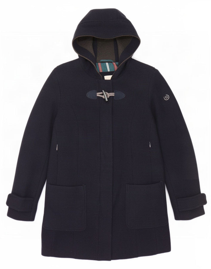 Bugatti Womens Hooded Windbreaker Coat EU 40 Medium Navy Blue Wool