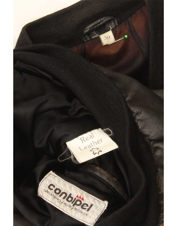 Conbipel Mens Leather Gilet IT 50 Large Brown Leather