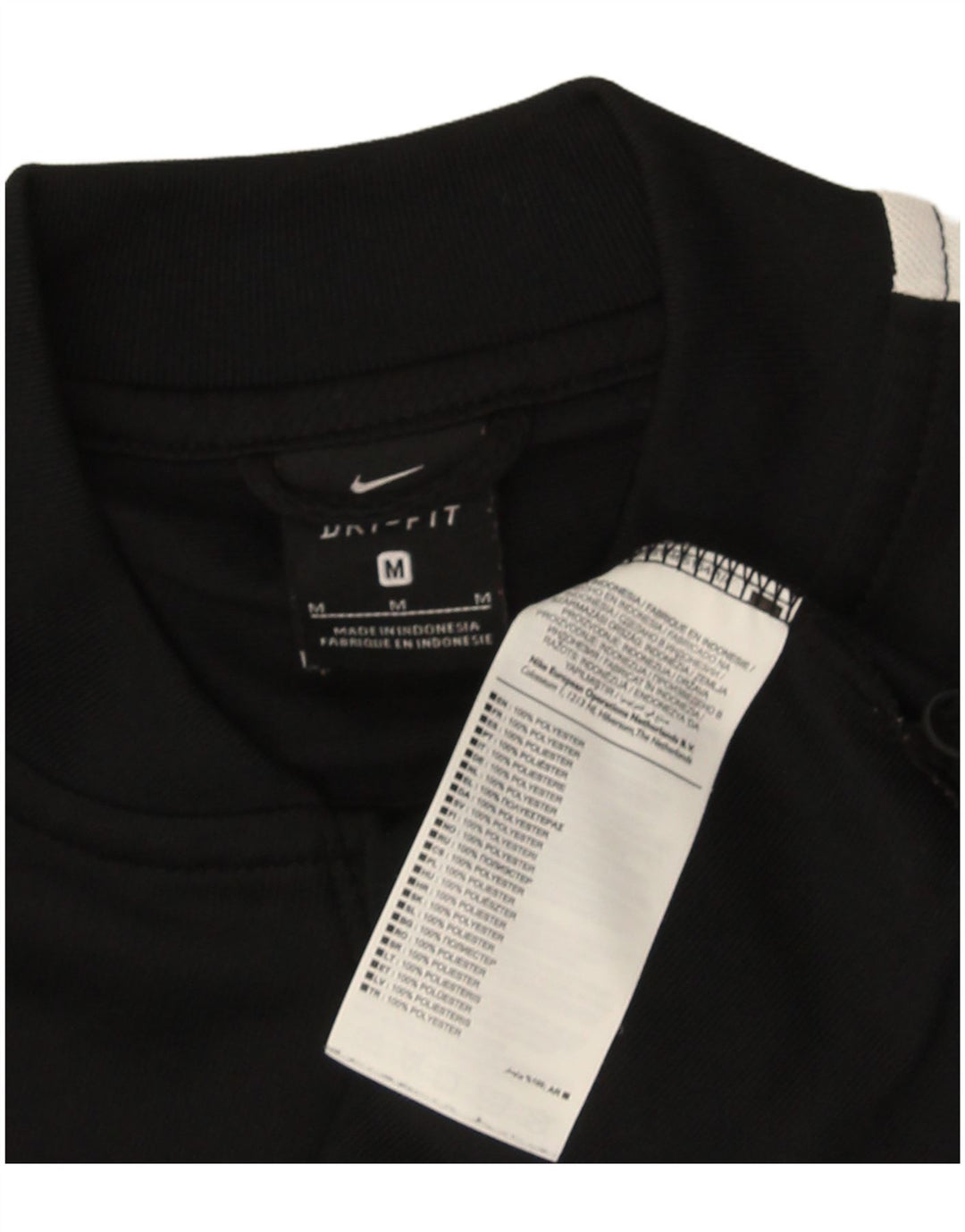 Nike Mens Dri Fit Tracksuit Top Jacket Medium Black Colourblock Polyester