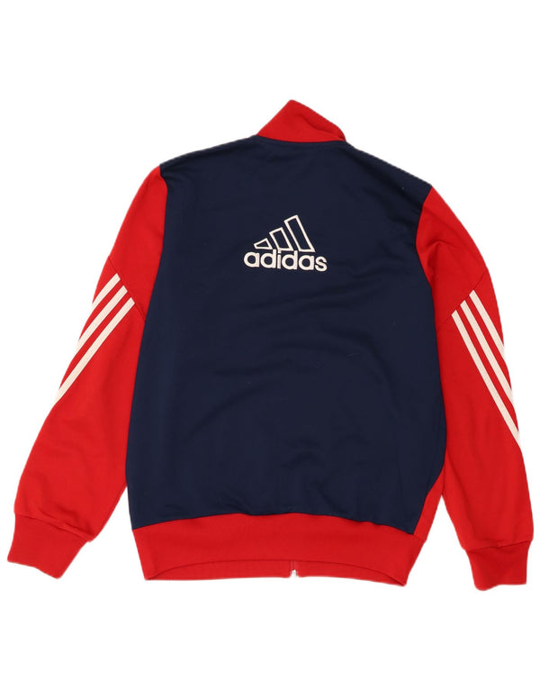 Adidas Girls Graphic Tracksuit Top Jacket 13-14 Years Red Colourblock