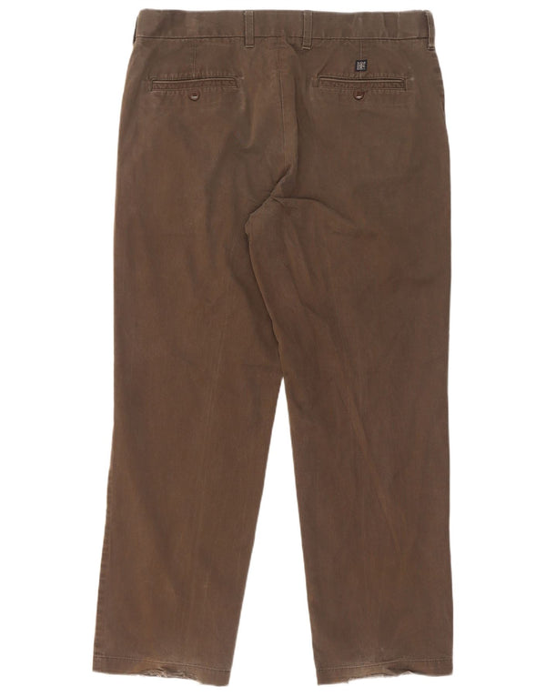 Marks & Spencer Mens Regular Chino Trousers W36 L31 Khaki Cotton