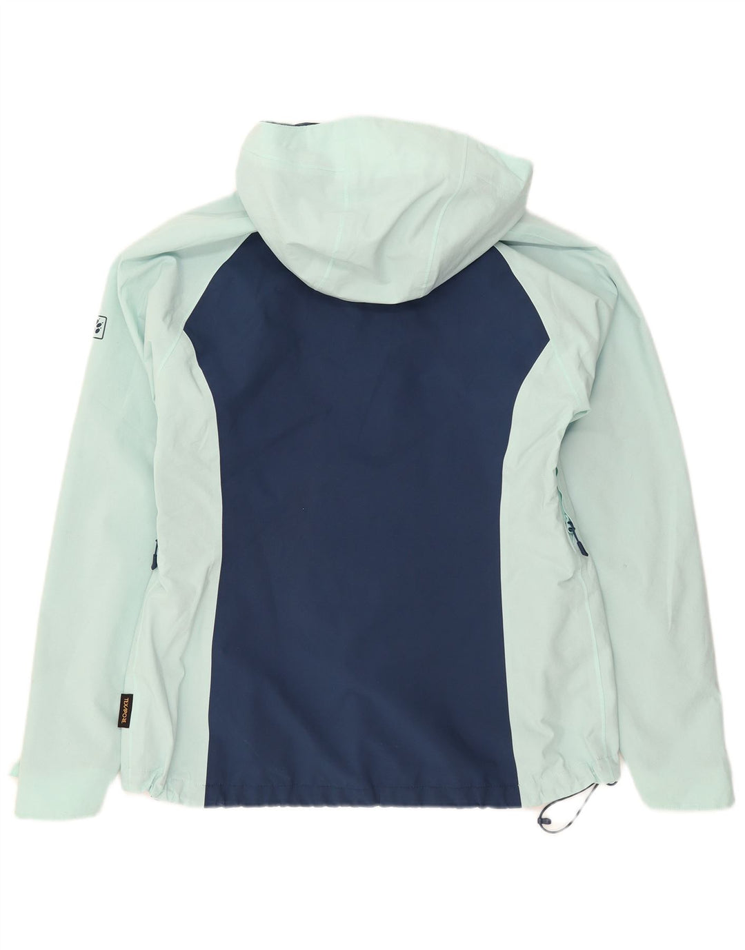 Jack Wolfskin Womens Hooded Rain Jacket UK 10/12 Medium Blue Colourblock