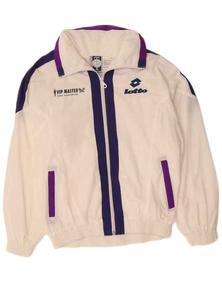 LOTTO Womens Oversized Tracksuit Top Jacket UK 14 Medium White Colourblock