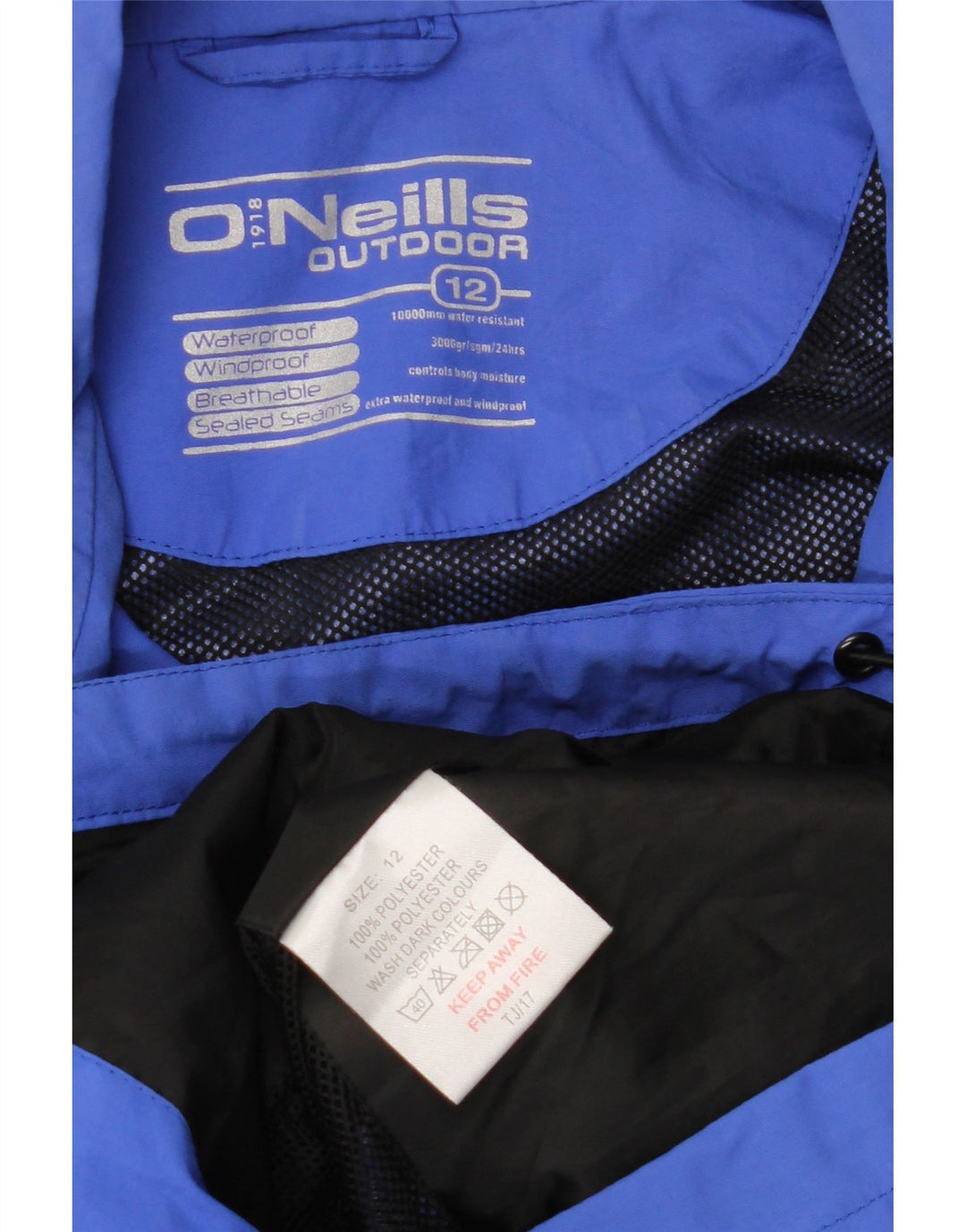 O'Neills Womens Hooded Rain Jacket UK 12 Medium  Blue Polyester