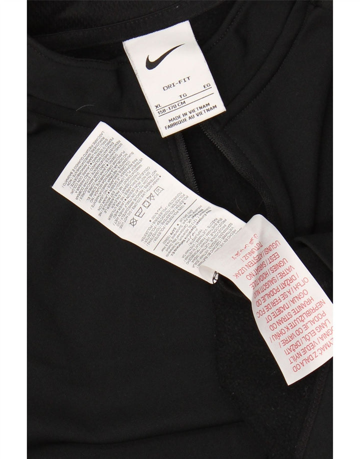 NIKE Boys Dri Fit Graphic Pullover Tracksuit Top 13-14 Years XL Black