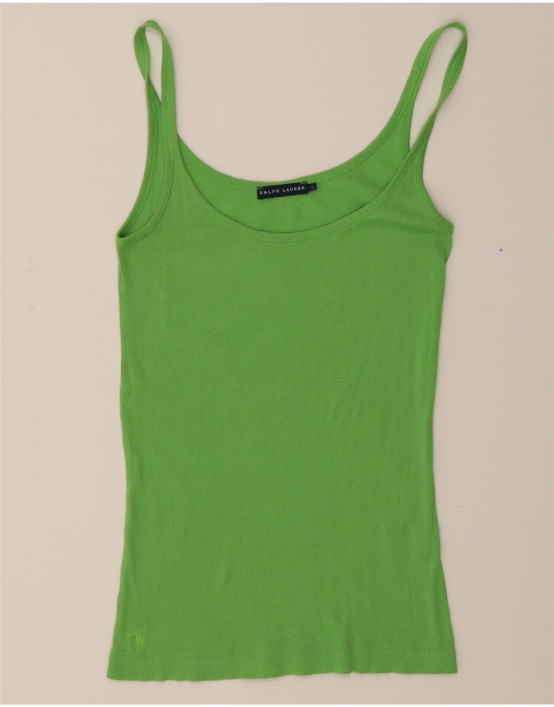 RALPH LAUREN Girls Vest Top 11-12 Years Large Green Cotton Vintage Ralph Lauren and Second-Hand Ralph Lauren from Messina Hembry 