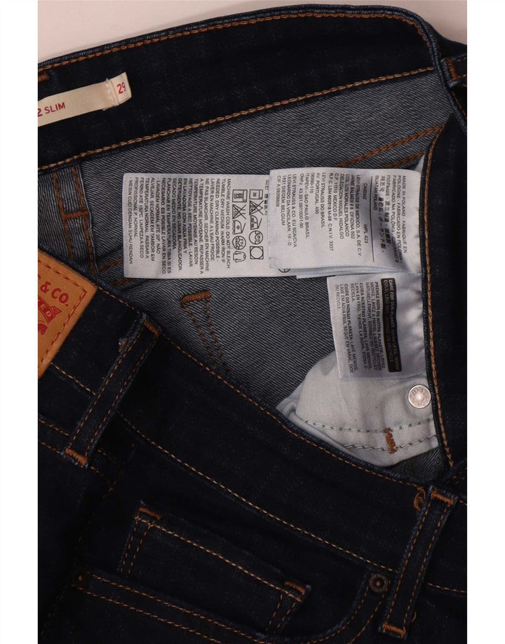 Levi's Womens 712 Slim Jeans W29 L26 Navy Blue Cotton