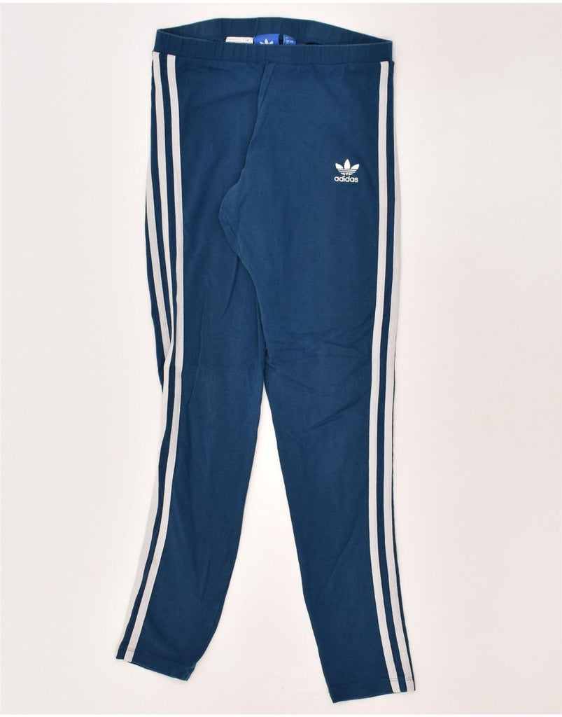 ADIDAS Womens Leggings UK 8 Small Blue Cotton | Vintage Adidas | Thrift | Second-Hand Adidas | Used Clothing | Messina Hembry 