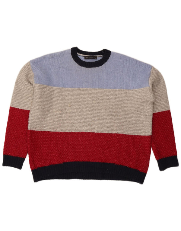 Marks & Spencer Womens Crew Neck Jumper Sweater UK 16 Large Multicoloured
