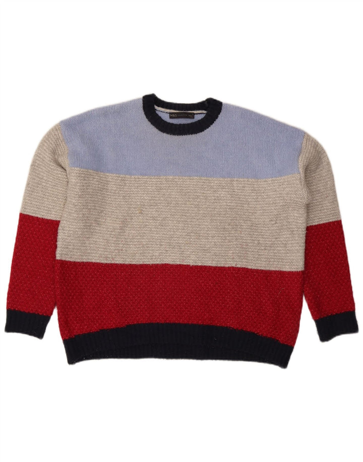 Marks & Spencer Womens Crew Neck Jumper Sweater UK 16 Large Multicoloured
