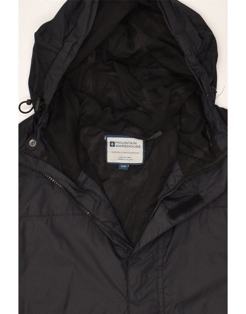 MOUNTAIN WAREHOUSE Mens Hooded Windbreaker Jacket UK 34 XS Black Polyester | Vintage Mountain Warehouse | Thrift | Second-Hand Mountain Warehouse | Used Clothing | Messina Hembry 