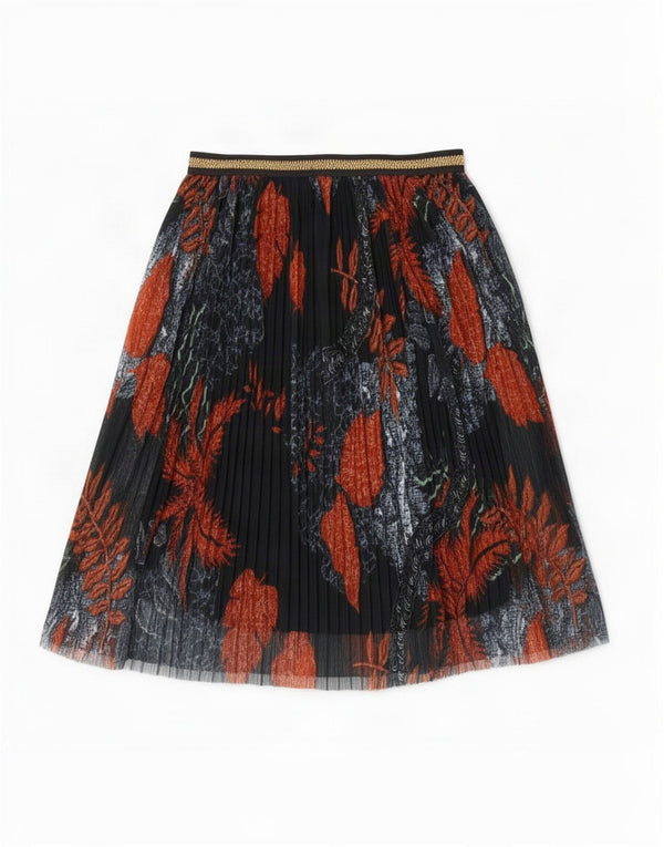 Desigual Womens A-Line Skirt XL W36 Black Floral Polyester