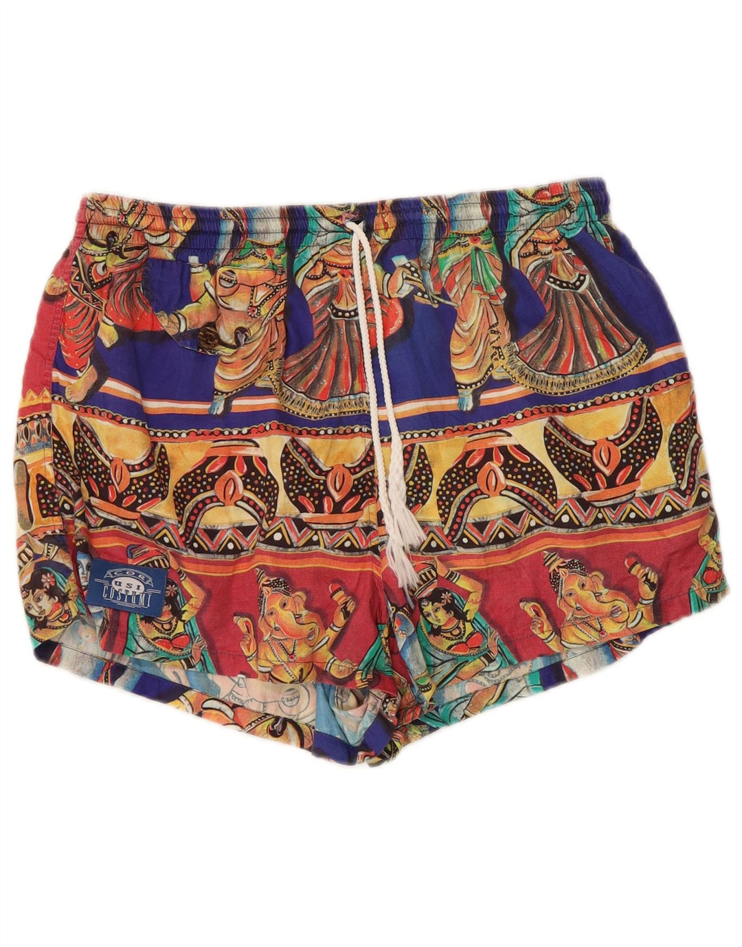 Vintage Mens Graphic Swimming Shorts Large  Multicoloured Cotton