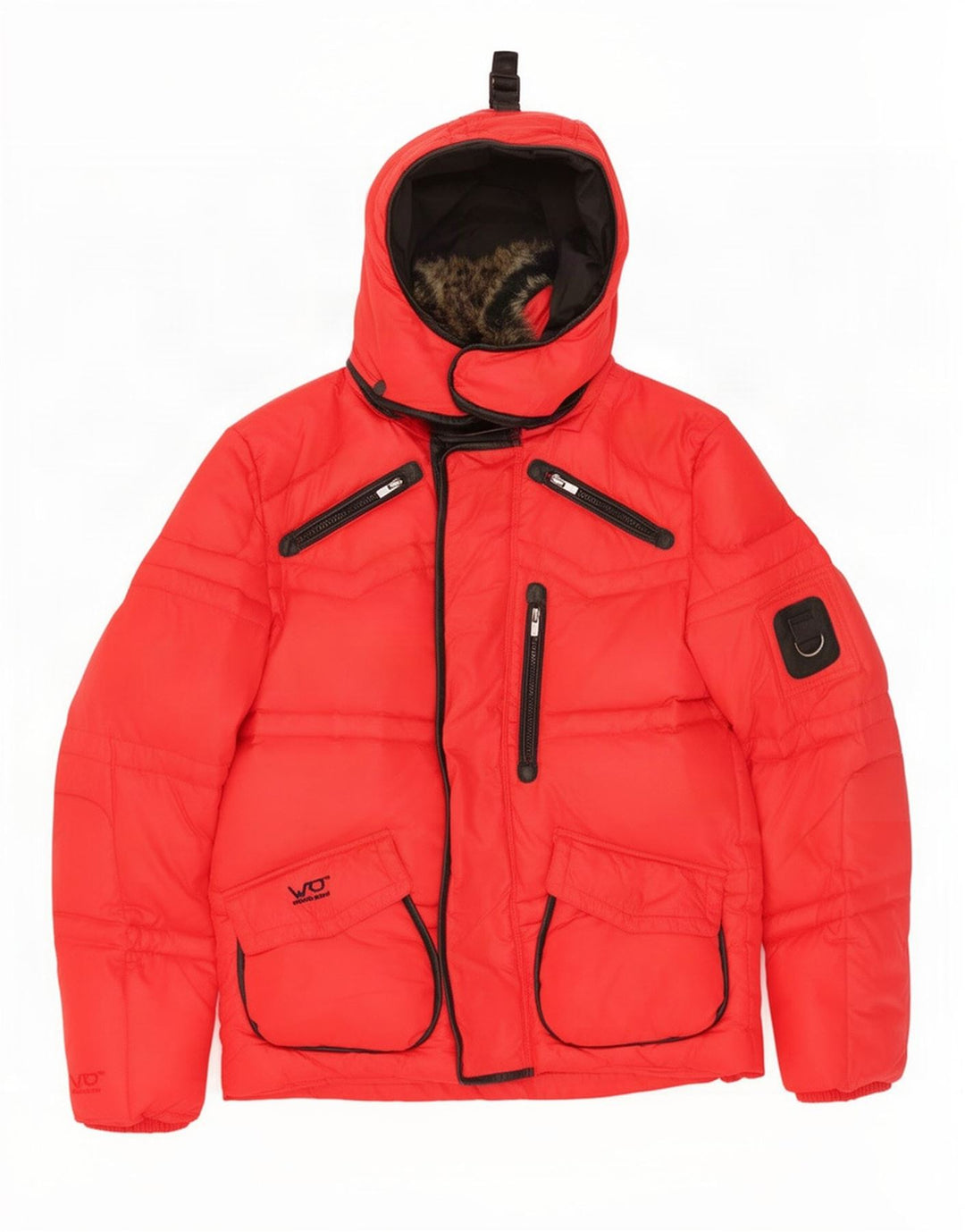 Jack & Jones Mens Hooded Padded Jacket UK 38 Medium Red Nylon