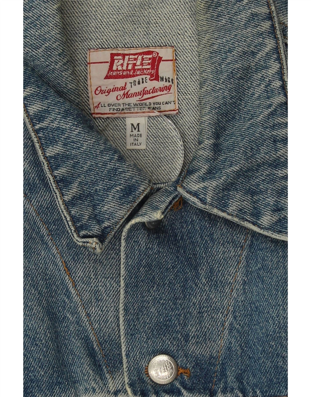RIFLE Mens Denim Jacket UK 38 Medium Blue Vintage Rifle and Second-Hand Rifle from Messina Hembry 