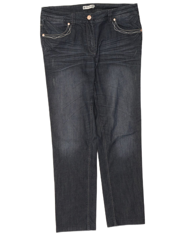 CARLA FERRONI Womens Slim Jeans IT 50 XL W34 L29 Navy Blue