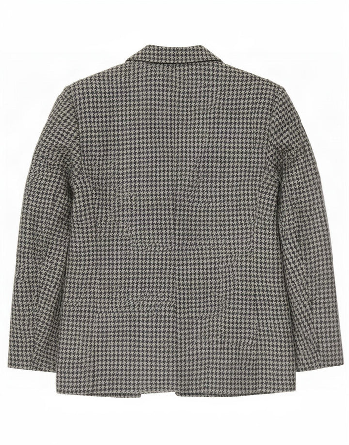 Vintage Womens 2 Button Blazer Jacket IT 46 Large Grey Houndstooth