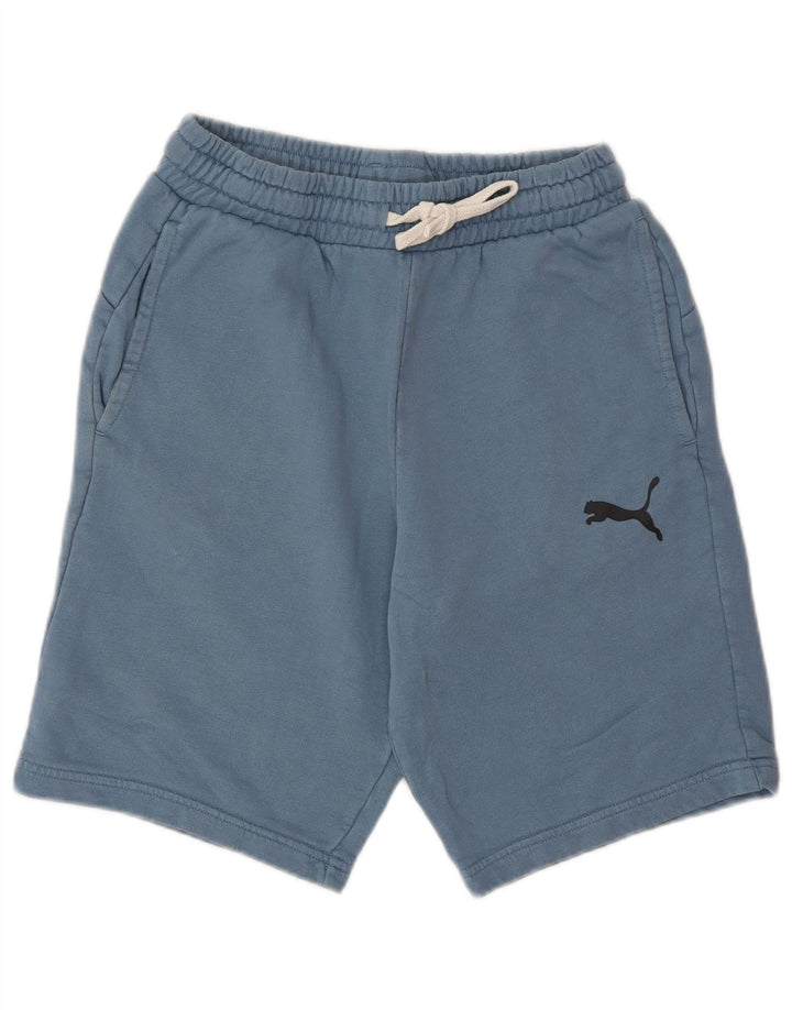 PUMA Mens Graphic Sport Shorts Small Blue Cotton