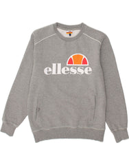 ELLESSE Mens Graphic Sweatshirt Jumper Large Grey Cotton