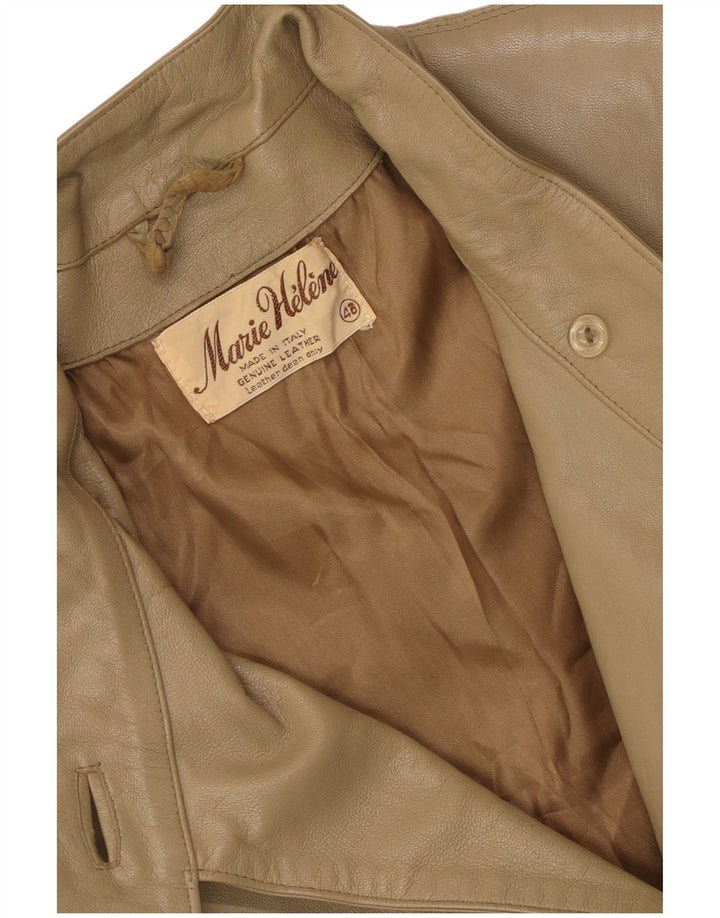 Vintage Womens Leather Jacket IT 46 Large Beige Leather