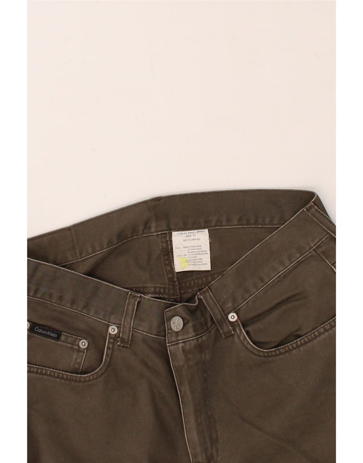 CALVIN KLEIN Mens Straight Jeans W32 L31  Khaki Cotton