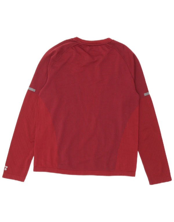 RUSSELL ATHLETIC Boys Dri-Power Top Long Sleeve 10-11 Years Large Maroon