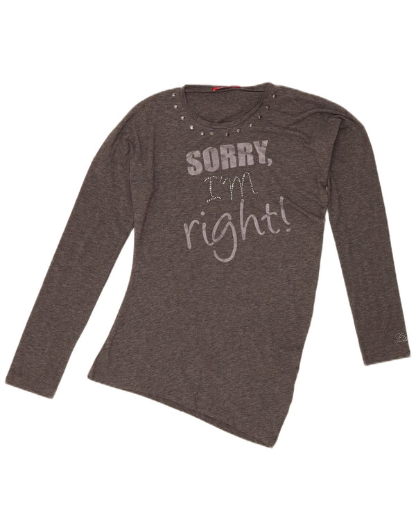 Liu Jo Girls Asymmetric Graphic Top Long Sleeve 15-16 Years Grey