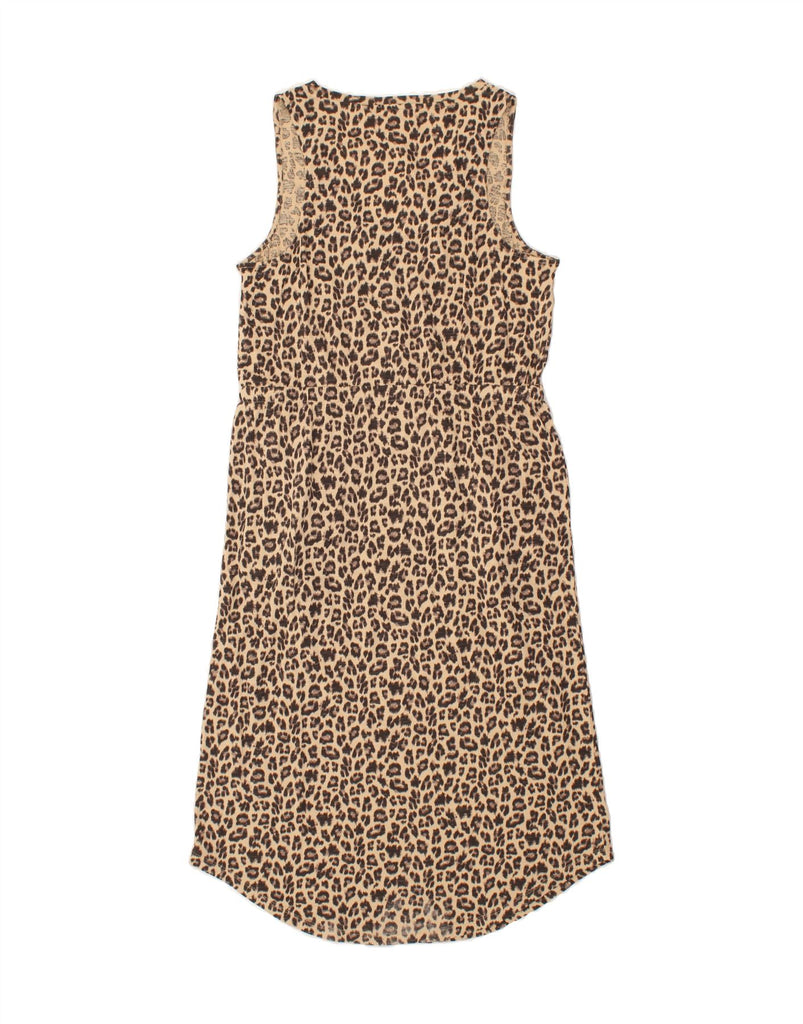 HUSH Womens Sleeveless Maxi Dress US 12 Large Beige Animal Print Cotton Vintage HUSH and Second-Hand HUSH from Messina Hembry 