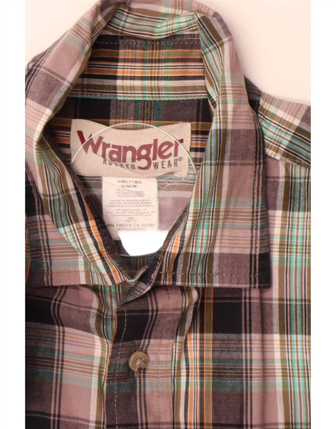 Wrangler Mens Shirt Medium Multicoloured Plaid Cotton