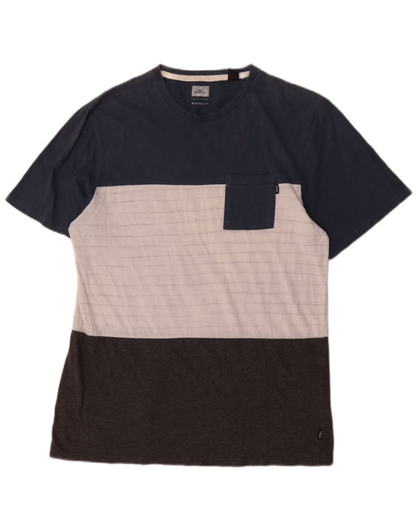 O'Neill Mens Modern Fit T-Shirt Top Small Blue Colourblock Cotton