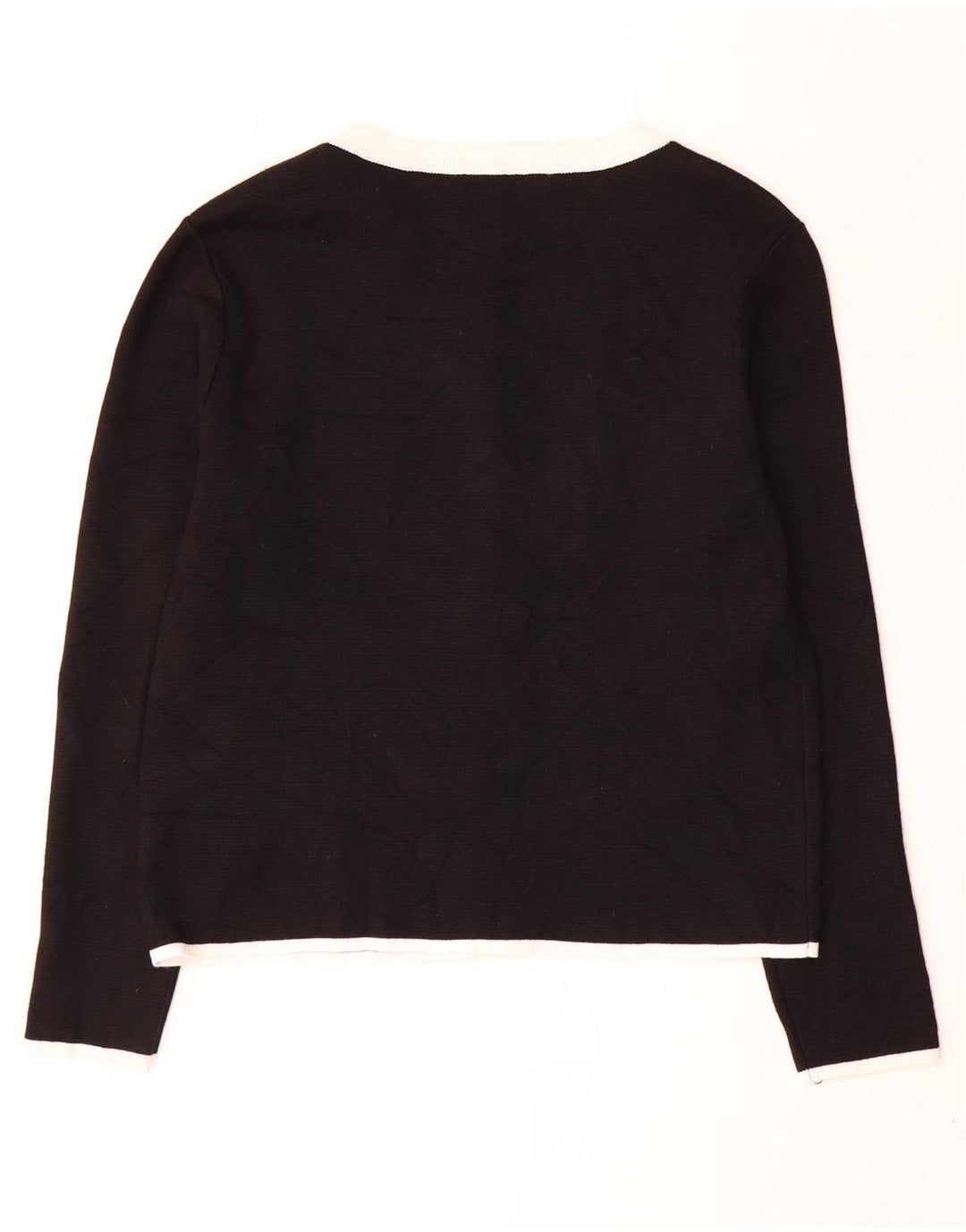 Zara Womens Cardigan Sweater UK 12 Medium Black Polyester