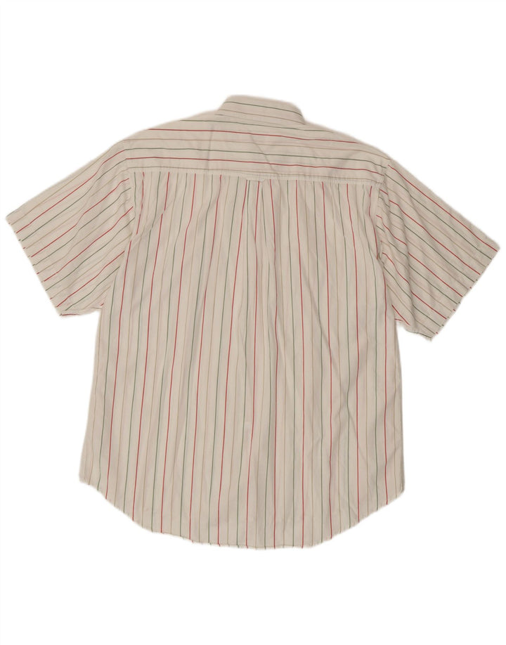 Fila Mens Short Sleeve Shirt Medium White Striped