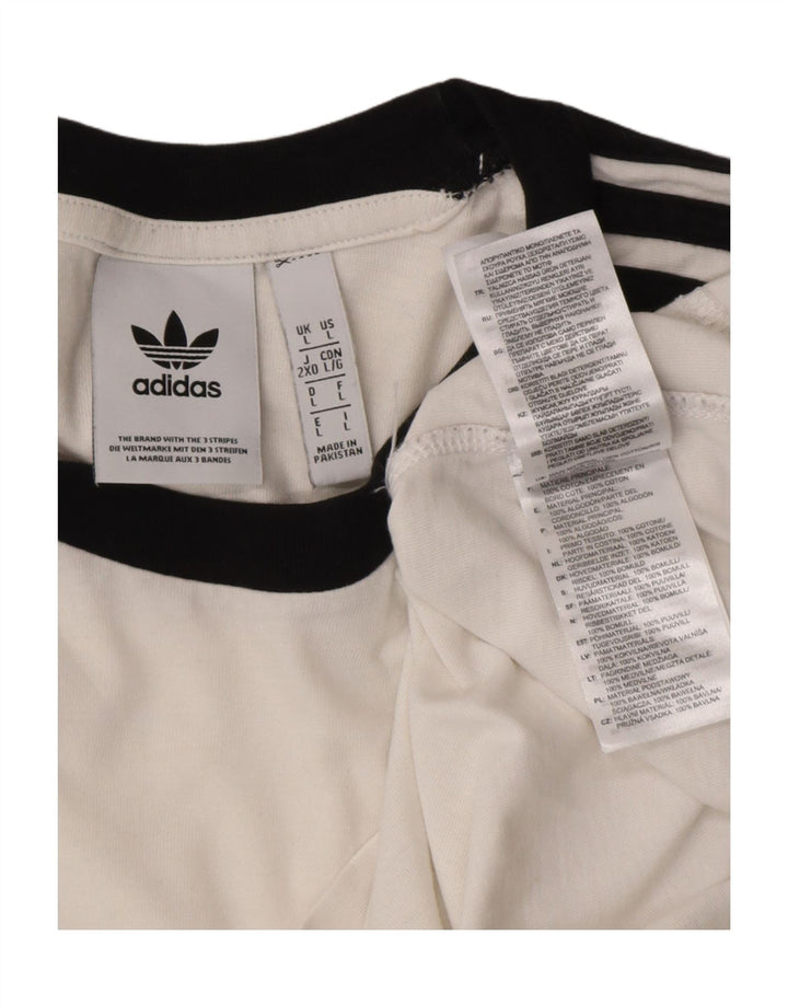 Adidas Mens T-Shirt Top Large White Cotton