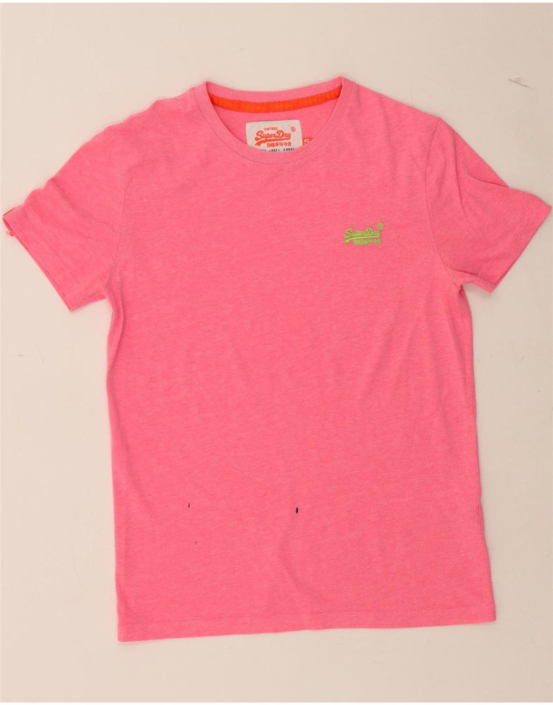 SUPERDRY Mens T-Shirt Top Small Pink Cotton Vintage Superdry and Second-Hand Superdry from Messina Hembry 