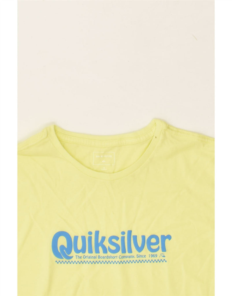 QUIKSILVER Boys Graphic T-Shirt Top 15-16 Years Yellow Cotton | Vintage Quiksilver | Thrift | Second-Hand Quiksilver | Used Clothing | Messina Hembry 