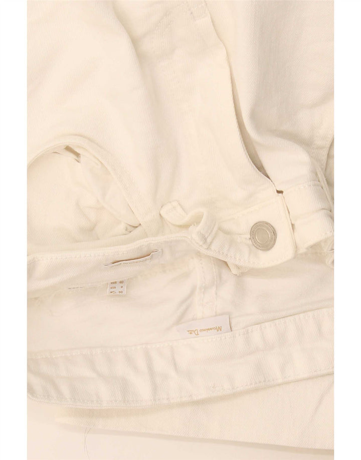 Massimo Dutti Womens Cropped Jeans EU 40 Medium W30 L24 White