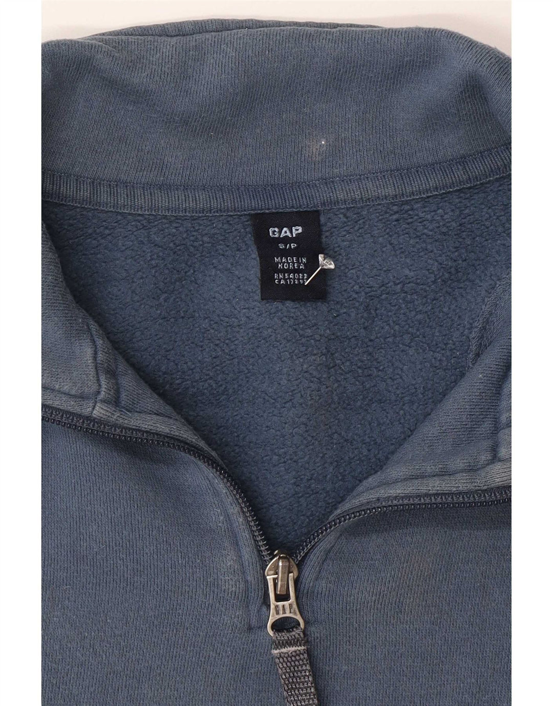 Gap Mens Zip Neck Sweatshirt Jumper Small Blue