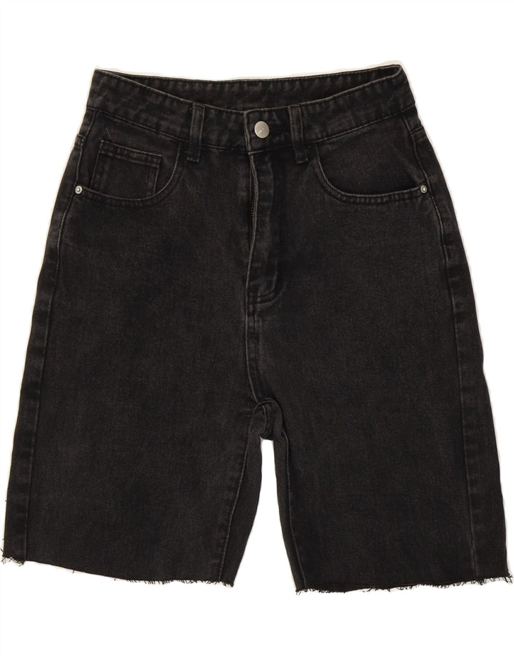 SHEIN Womens Denim Shorts UK 10 Small W26  Black Cotton Vintage Shein and Second-Hand Shein from Messina Hembry 