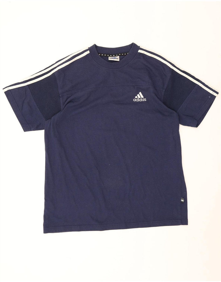 Adidas Mens T-Shirt Top Large Navy Blue Cotton
