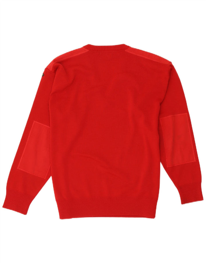 Paul & Shark Mens V-Neck Jumper Sweater XL Red Wool