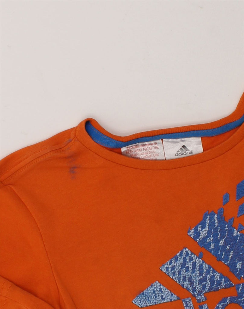 ADIDAS Boys Graphic T-Shirt Top 7-8 Years Orange Cotton | Vintage Adidas | Thrift | Second-Hand Adidas | Used Clothing | Messina Hembry 