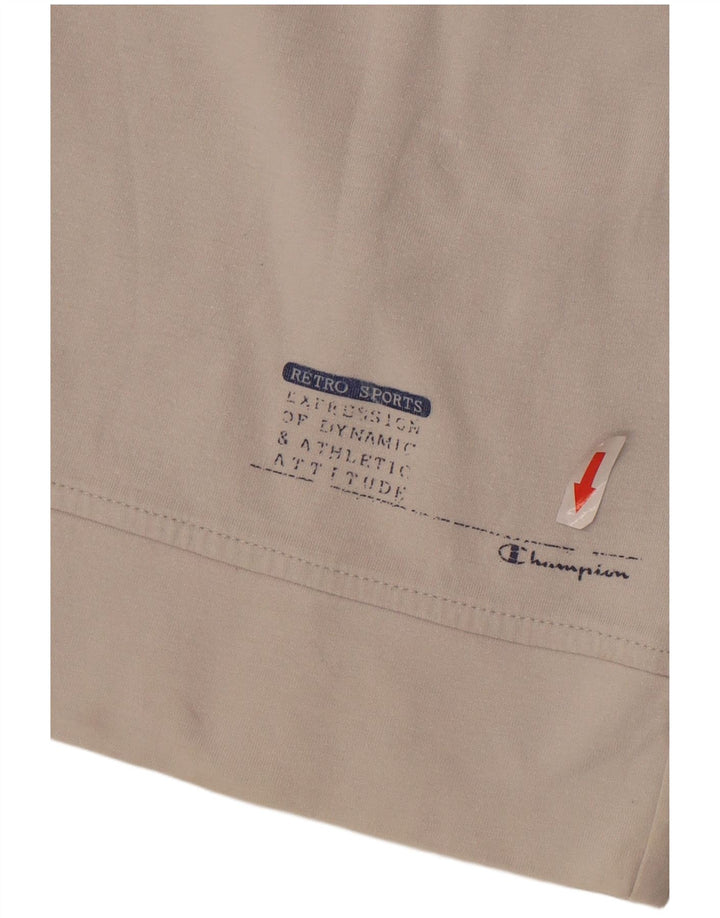 Champion Mens Sweatshirt Jumper XL White Colourblock Cotton