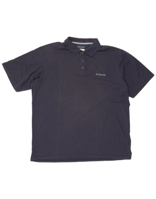 Columbia Mens Omni-Wick Polo Shirt XL Navy Blue Cotton