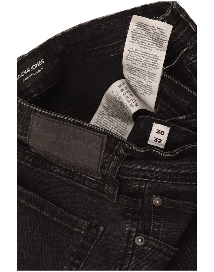 Jack & Jones Mens GLENN Slim Jeans W30 L32 Grey Cotton