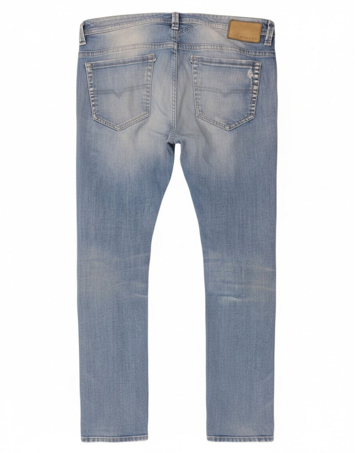 Diesel Mens Thavar Slim Jeans W34 L32 Blue Cotton