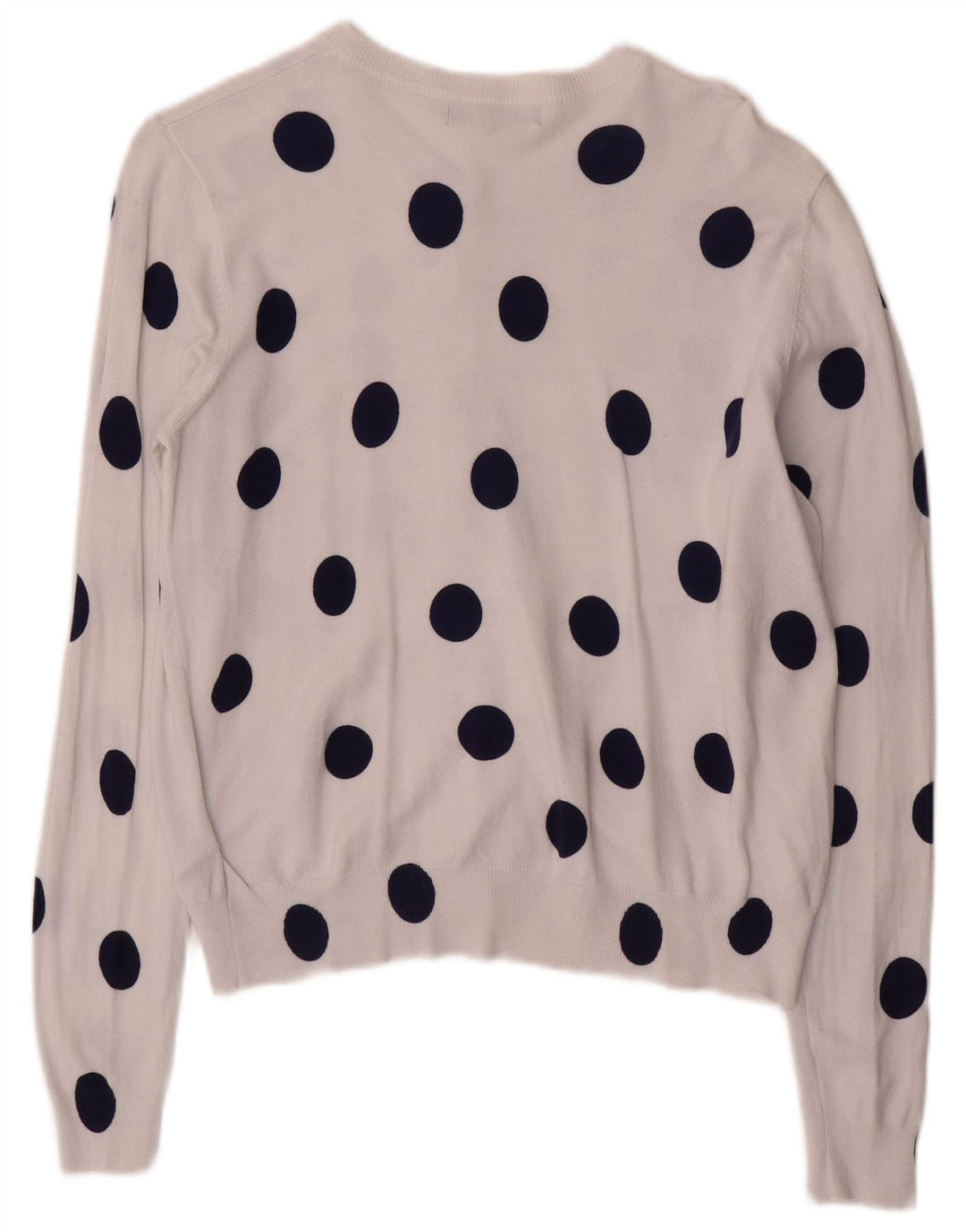 Marks & Spencer Womens Cardigan Sweater UK 16 Large White Polka Dot Viscose